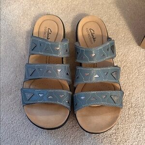 Clarks Women's Sandals in Blue and Tan